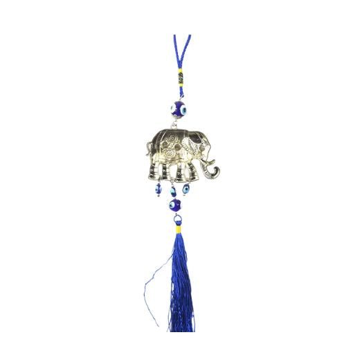 Ornate Lucky Elephant with Turkish Evil Eye – Protection & Prosperity Charm - Shop Cosmic Healing