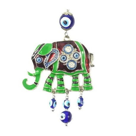 Ornate Lucky Elephant with Turkish Evil Eye – Protection & Prosperity Charm - Shop Cosmic Healing