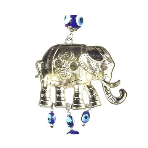 Ornate Lucky Elephant with Turkish Evil Eye – Protection & Prosperity Charm - Shop Cosmic Healing