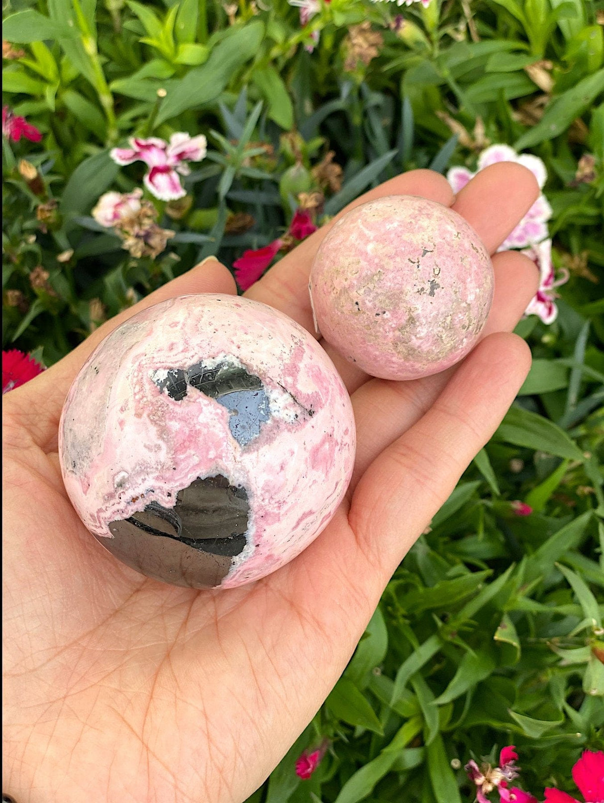 Stunning Peruvian Rhodonite Sphere