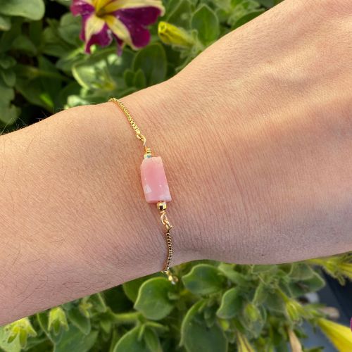 Pink Opal Adjustable Bracelet for spiritual awakening, processing difficult emotions - Shop Cosmic Healing