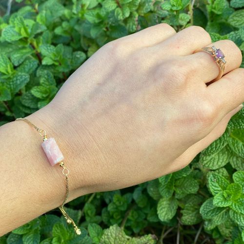 Pink Opal Adjustable Bracelet for spiritual awakening, processing difficult emotions - Shop Cosmic Healing