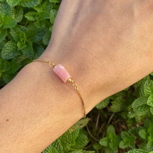 Pink Opal Adjustable Bracelet for spiritual awakening, processing difficult emotions - Shop Cosmic Healing