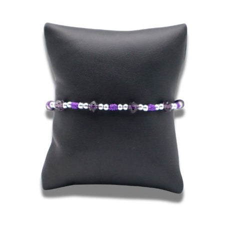 Purple & Silver Saint Benedict Knotted Rope Bracelet - Shop Cosmic Healing