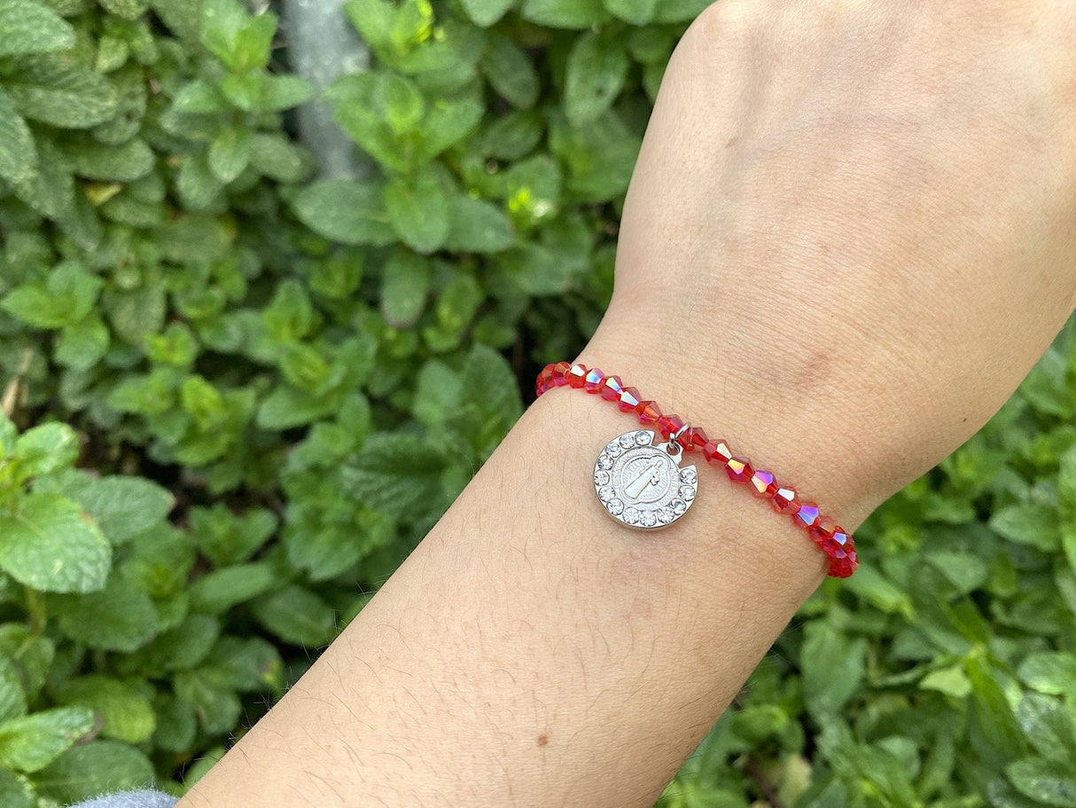 Saint Benedict Medal Protection Bracelet with Rhinestone - Shop Cosmic Healing
