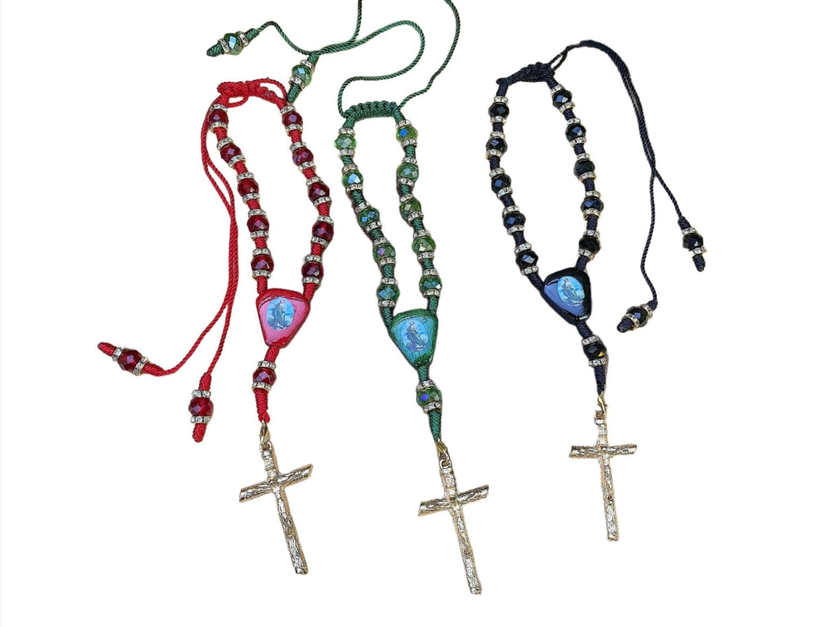 Saint Jude Knotted Rope Rosary Red - Shop Cosmic Healing