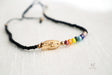 Seven Chakra Guadalupe Dainty Thread Bracelet-Black