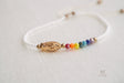 Seven Chakra Guadalupe Dainty Thread Bracelet-White