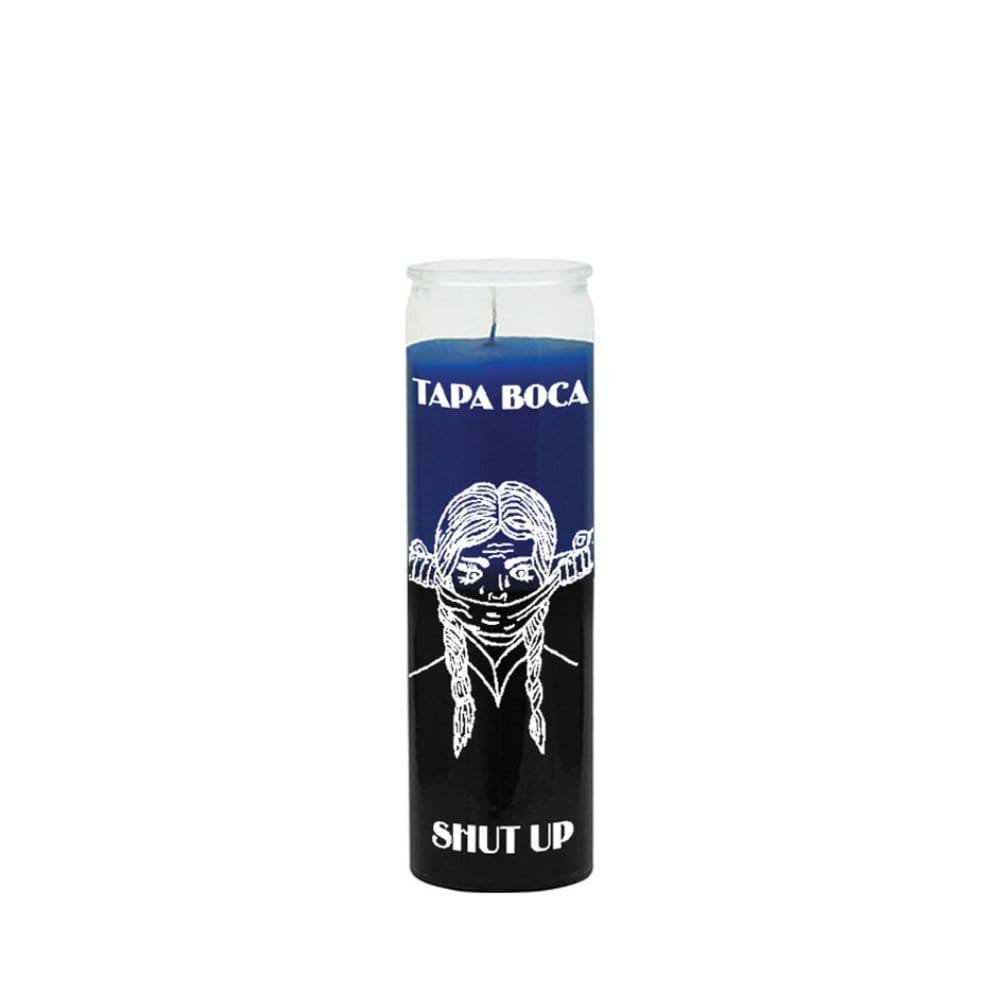 Shut Up (Tapa Boca) Candle-Blue/Black Stop gossip, rumors, and return jinxes