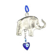 Silver Hanging Lucky Elephant with Heart - Shaped Turkish Evil Eye - Shop Cosmic Healing