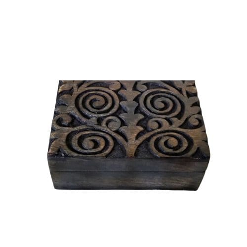 Spiral Tree of Life wooden box, 4"x6", for tarot cards, crystals, runes, and sage