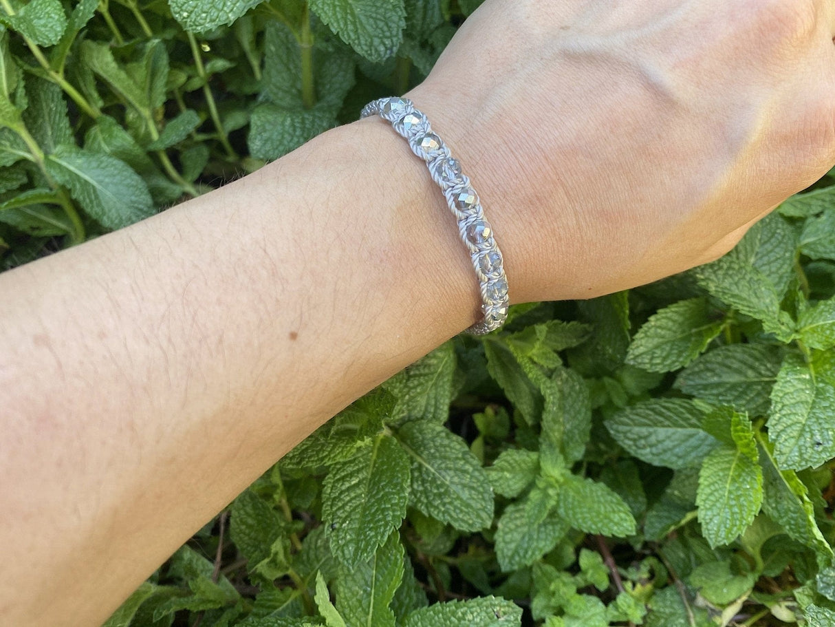 St. Benedict Silver/Grey Protection Bracelet - Shop Cosmic Healing