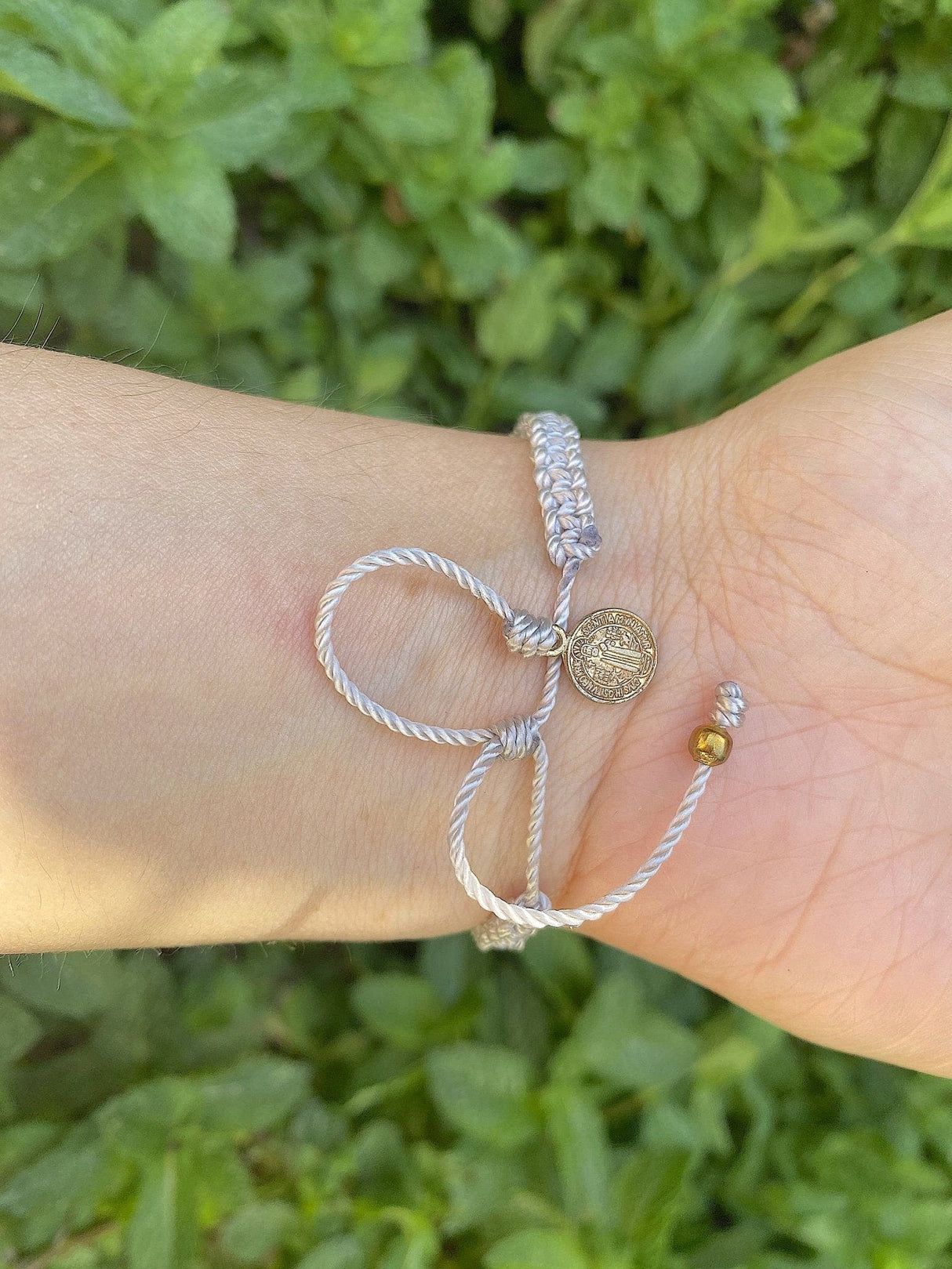 St. Benedict Silver/Grey Protection Bracelet - Shop Cosmic Healing