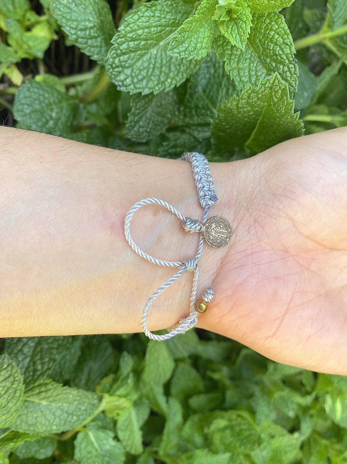 St. Benedict Silver/Grey Protection Bracelet - Shop Cosmic Healing
