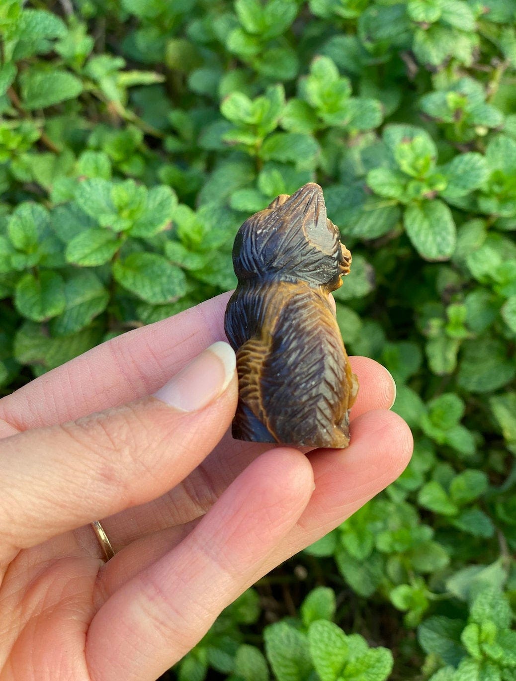 Tiger's Eye Hand Carved Cat for Good Fortune - Shop Cosmic Healing