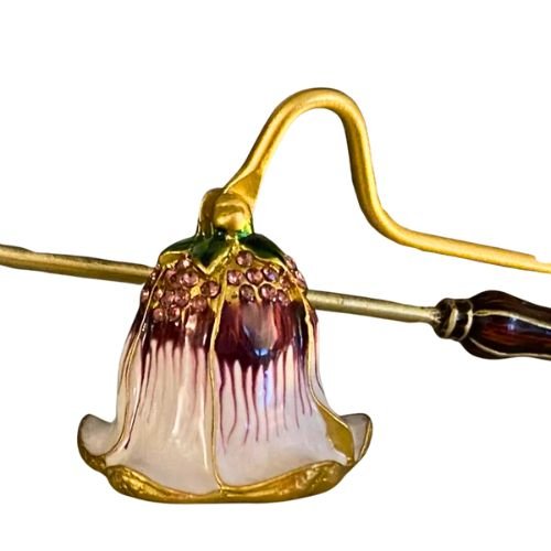 Vintage White Flower Design Candle Snuffer 6.5 Inch - Shop Cosmic Healing