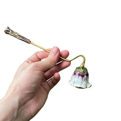 Vintage White Flower Design Candle Snuffer 6.5 Inch - Shop Cosmic Healing