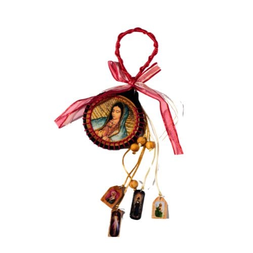 Red ribbon home protection medal – virgen de guadalupe