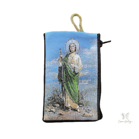 Woven San Judas Tadeo Tapestry Rosary Bag - Shop Cosmic Healing
