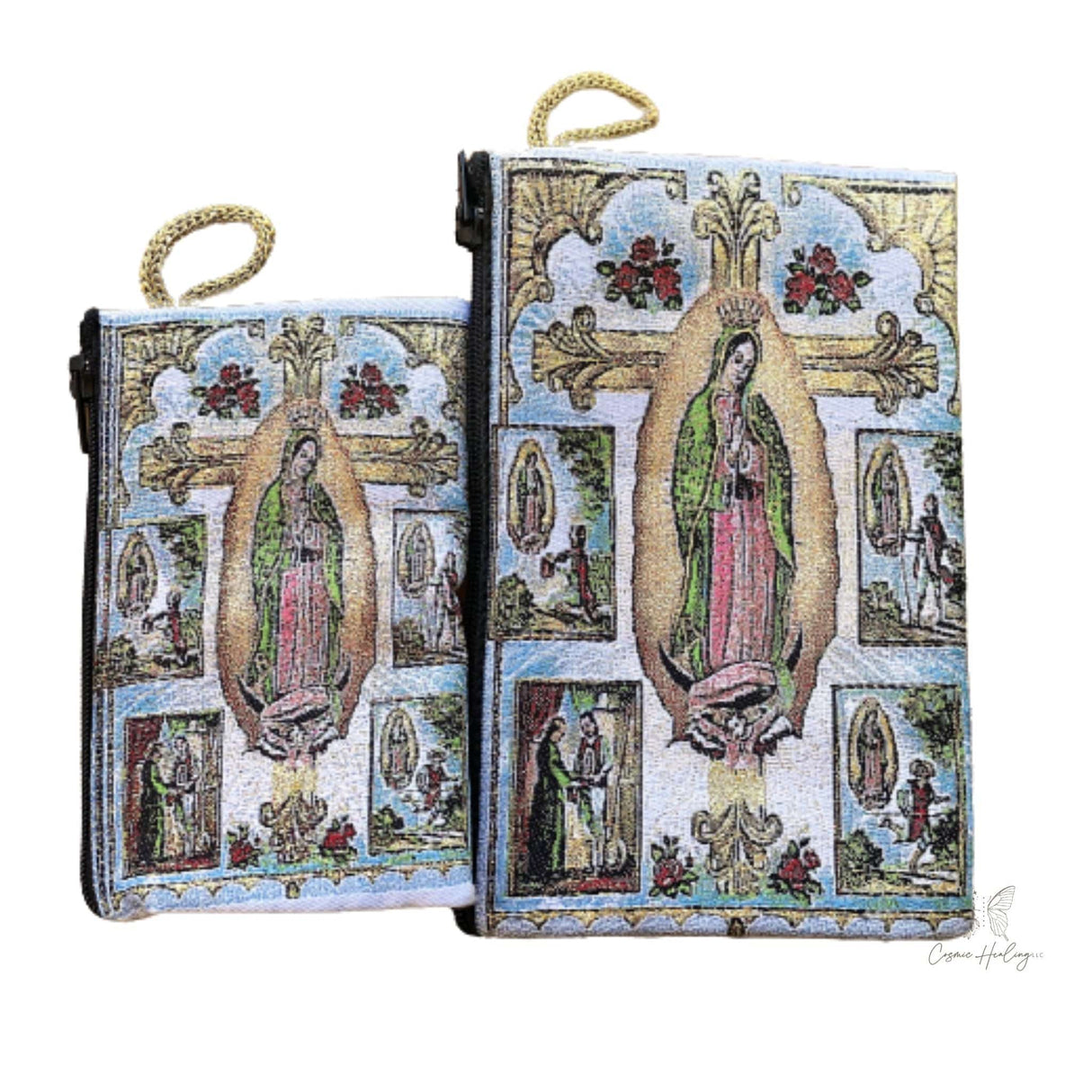 Woven Virgen de Guadalupe Tapestry Rosary Bag - Shop Cosmic Healing