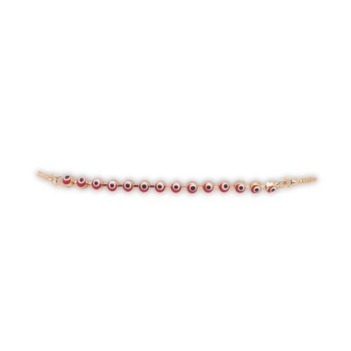 14k Filled Dainty Red Evil Eye Adjustable Bracelet to Attract luck in love, strengthen emotional relationships, passion & energy - Shop Cosmic Healing