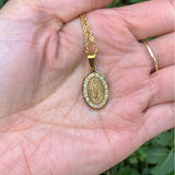 14k Gold - Plated Dainty Virgin de Guadalupe Necklace with Cubic Zirconia - Shop Cosmic Healing