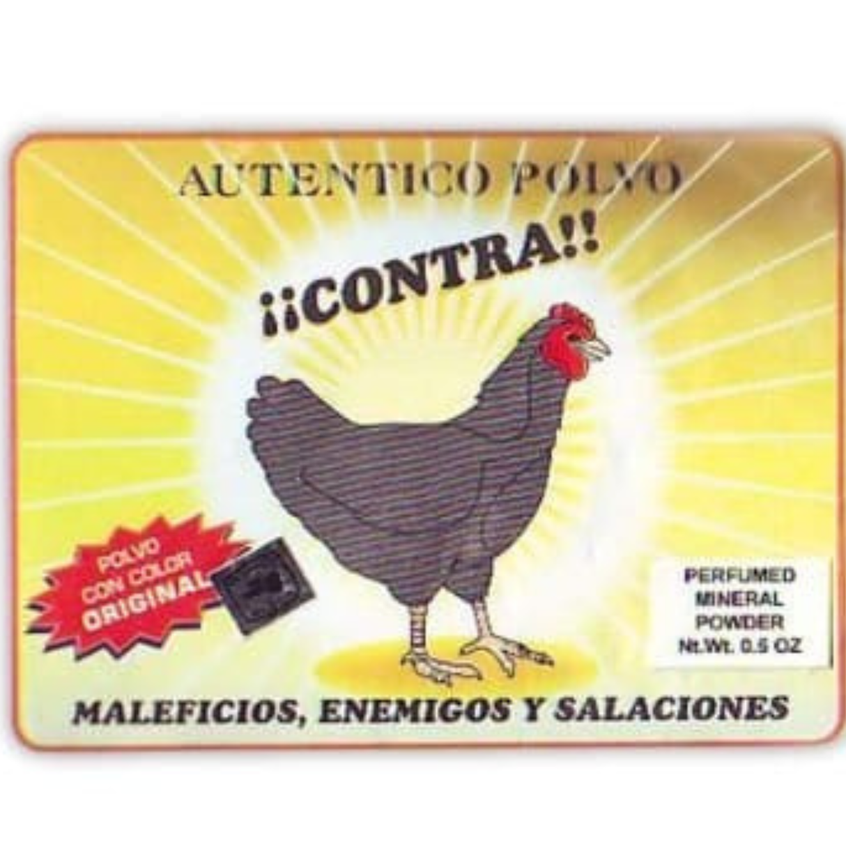 Zwarte Kip (Polvo Gallina Negra) Zakje Poeder 1/2 oz Tegen Boze Oog, Hexes, Vijanden en Jinxes