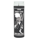 Run Devil Run 7 Day Candle Black (Veladora Corre Diablo Corre Negro) to get rid of the devil's spells, curses and hexes