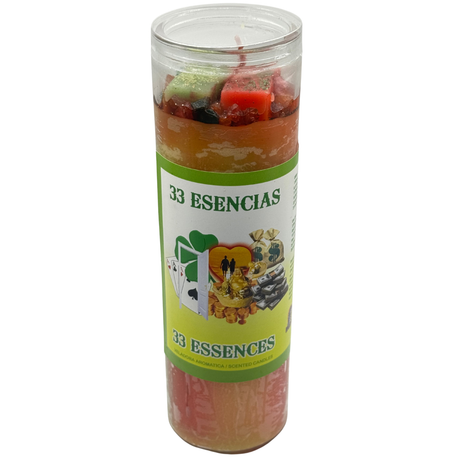 33 Essences Cocktail Candle (Veladora Preparada 33 Escencias) to overcome any impossible obstacles you are facing.