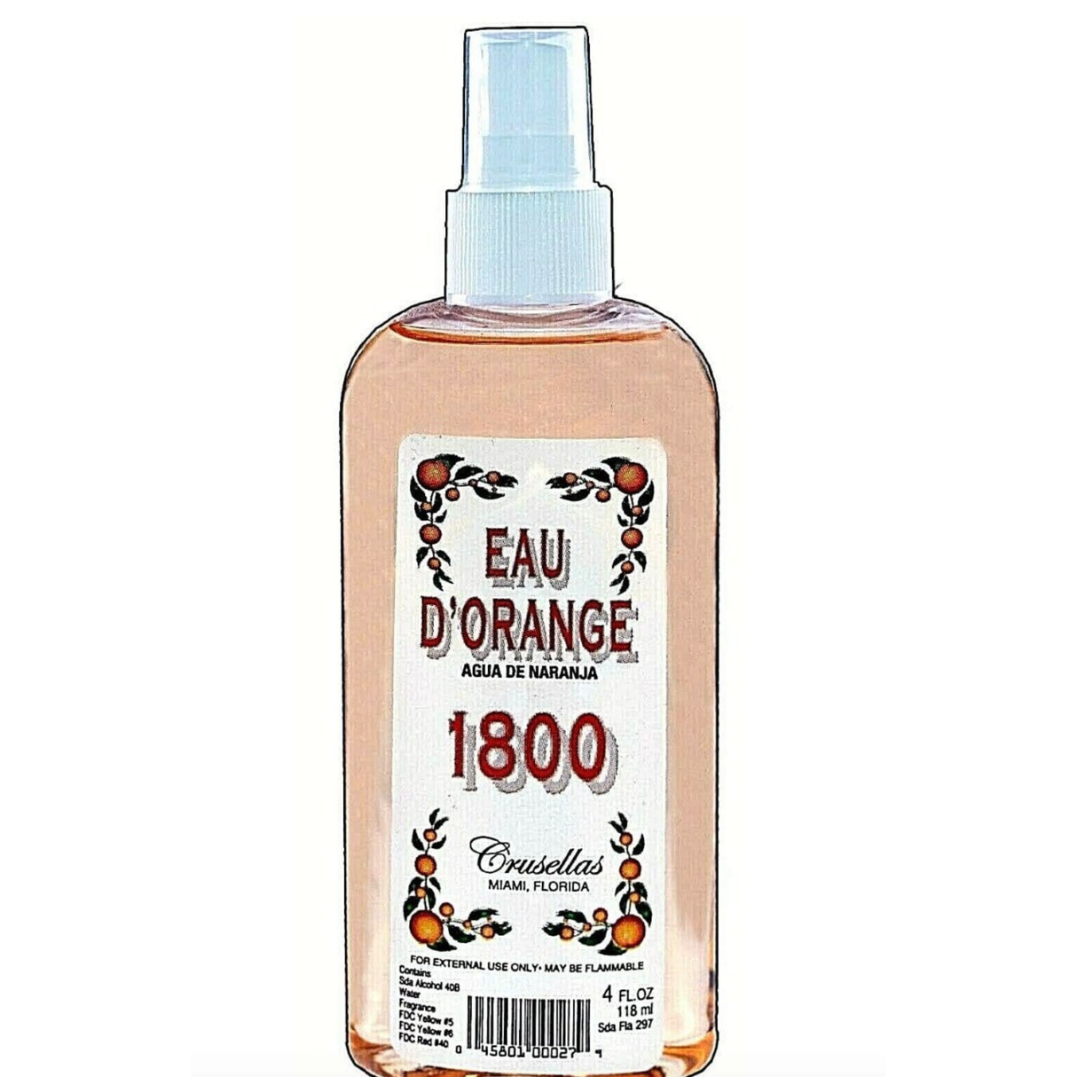 Kolonia 1800 Orange Crusellas & Co 4 oz (Colonia de Naranja) to Attract Good Fortune, Peace, Elegance, Beauty, Good Luck
