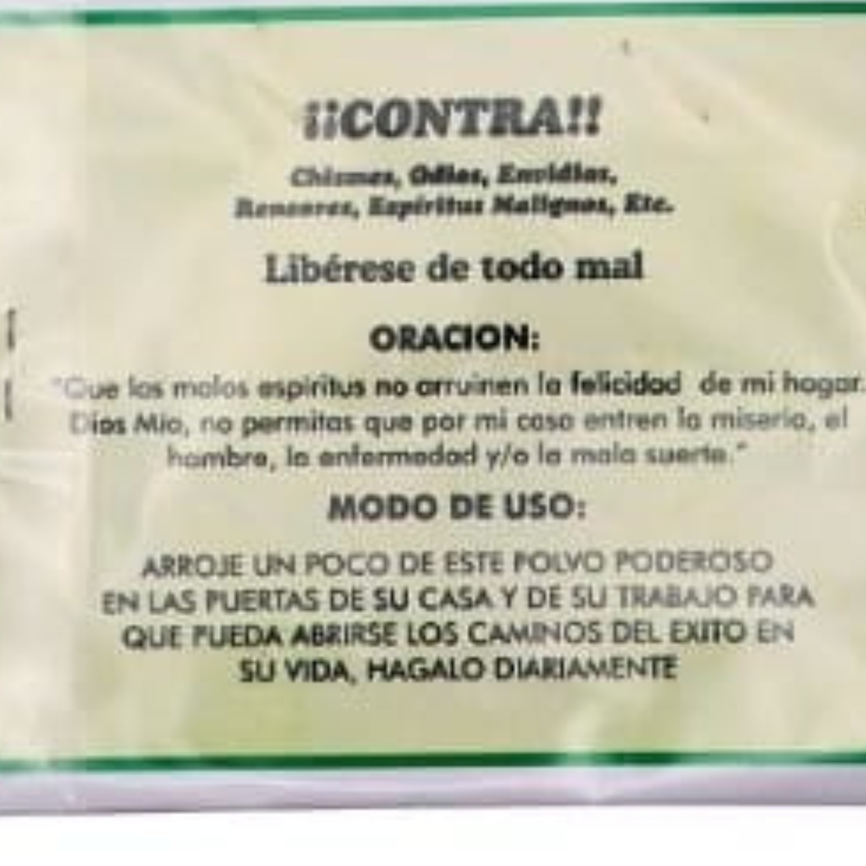 Zwarte Kip (Polvo Gallina Negra) Zakje Poeder 1/2 oz Tegen Boze Oog, Hexes, Vijanden en Jinxes