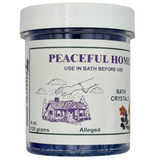 Jar of 'Peaceful Home' bath crystals 