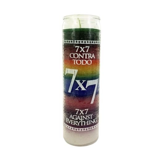 7x7 Against Everything Candle 7 Color (7x7 Contra Todo 7 Colores) - Helps you Fight, Defeat and Destroy ALL that is holding and keeping you down, giving you bad luck - Shop Cosmic Healing