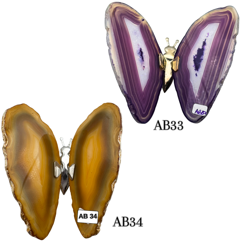 Agate Slice Geode Butterfly Gemstone