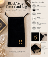 Black Velvet Tarot Card Bag | Constellation Tarot Deck Pouch, Oracle Card Storage, Crystal & Jewelry Drawstring Bag