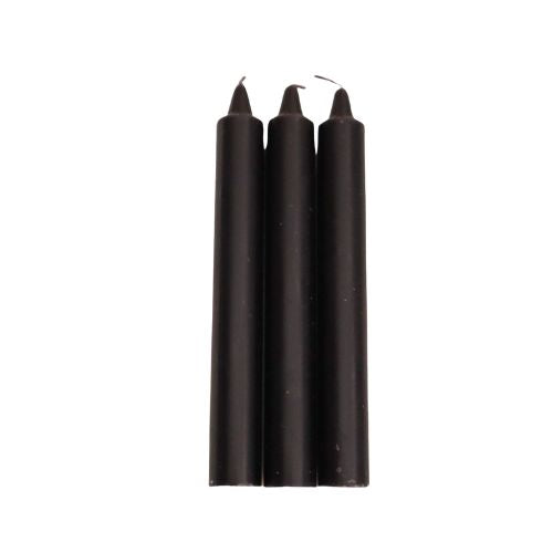 6" Black Taper Candle