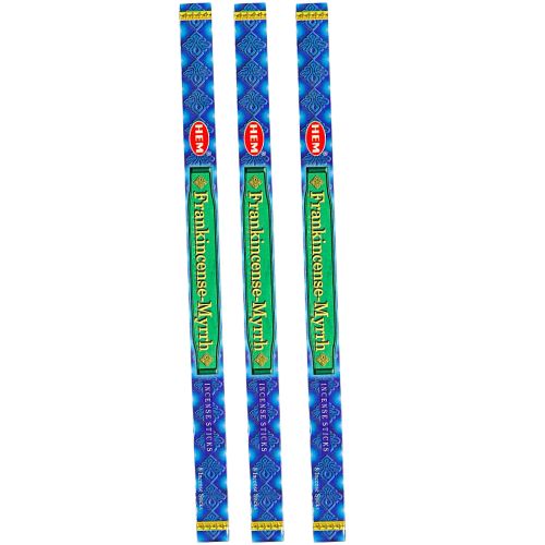 Frankincense & Myrrh HEM Incense 8 Sticks for to stop addictions, calming, clarifying, focusing, grounding