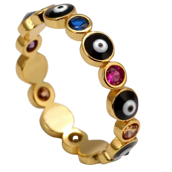 Gouden boze oog ring