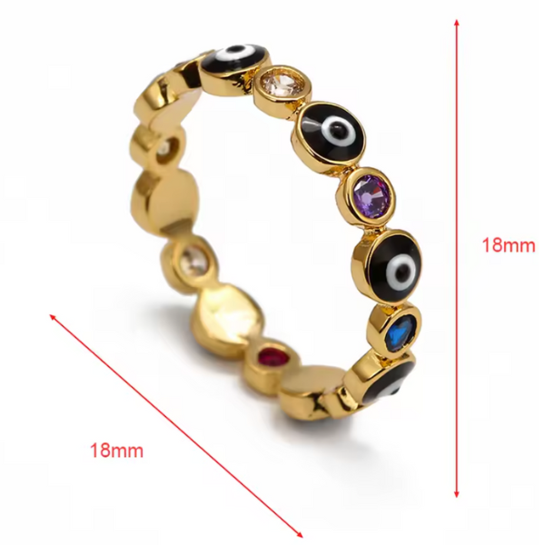 Gouden boze oog ring