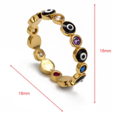 Gouden boze oog ring