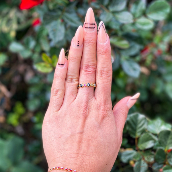 Gouden boze oog ring