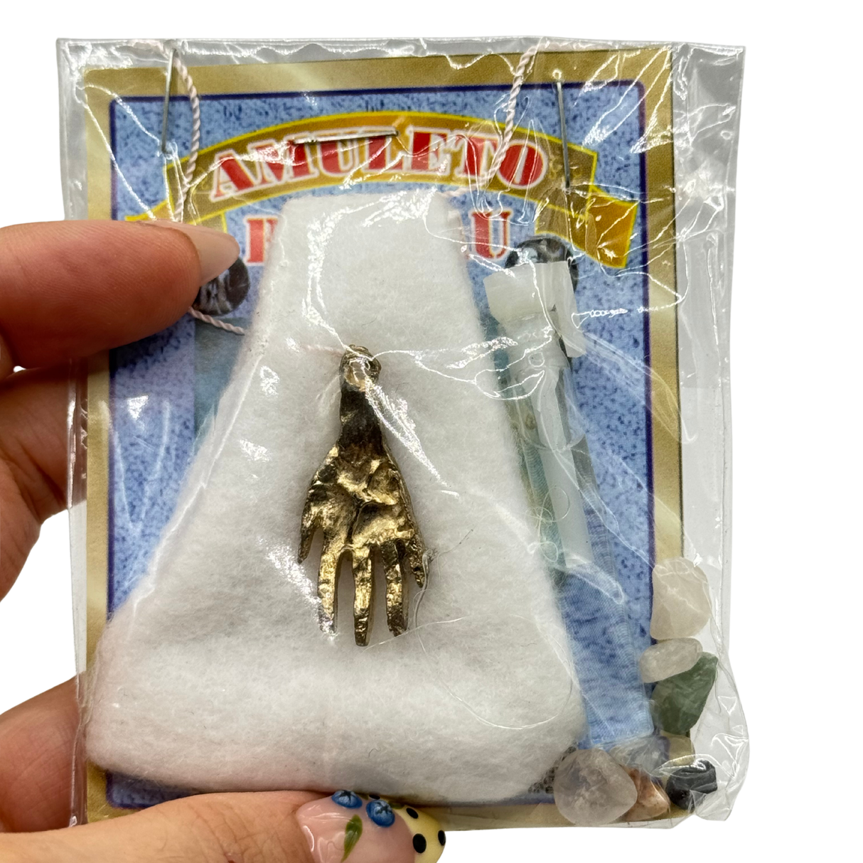 Het krachtigste handamulet (Amuleto Resguardo de La Mano Poderosa) - Wit voor kracht, vrede en geluk