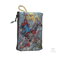 Woven Holy Trinity Tapestry Rosary Bag