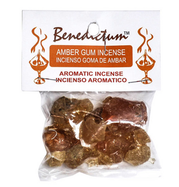 Benedictum Amber Gum Incense of courage, long life, success, strength, protection against evil