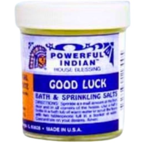 Indio Bath Salts Good Luck 4 oz. (Cristales de Baño Indio Buena Suerte) for multiple purposes good luck in money, love and business