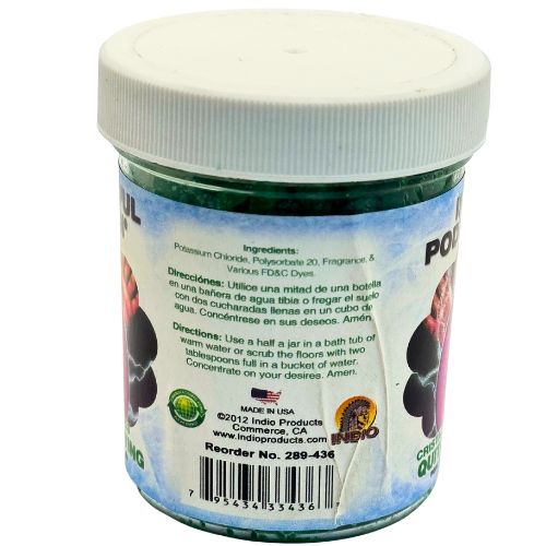 Indio Powerful Indian Jinx Removing Bath Crystals 4oz (Cristales Para Baño Quita Cenizo)