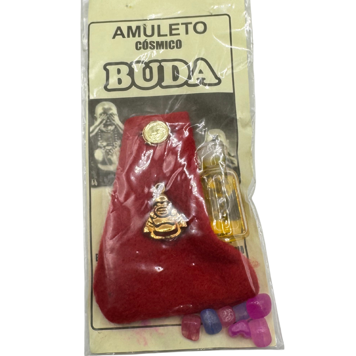 Lucky Buddha Amulet Sachet Gambler's Hand- Red