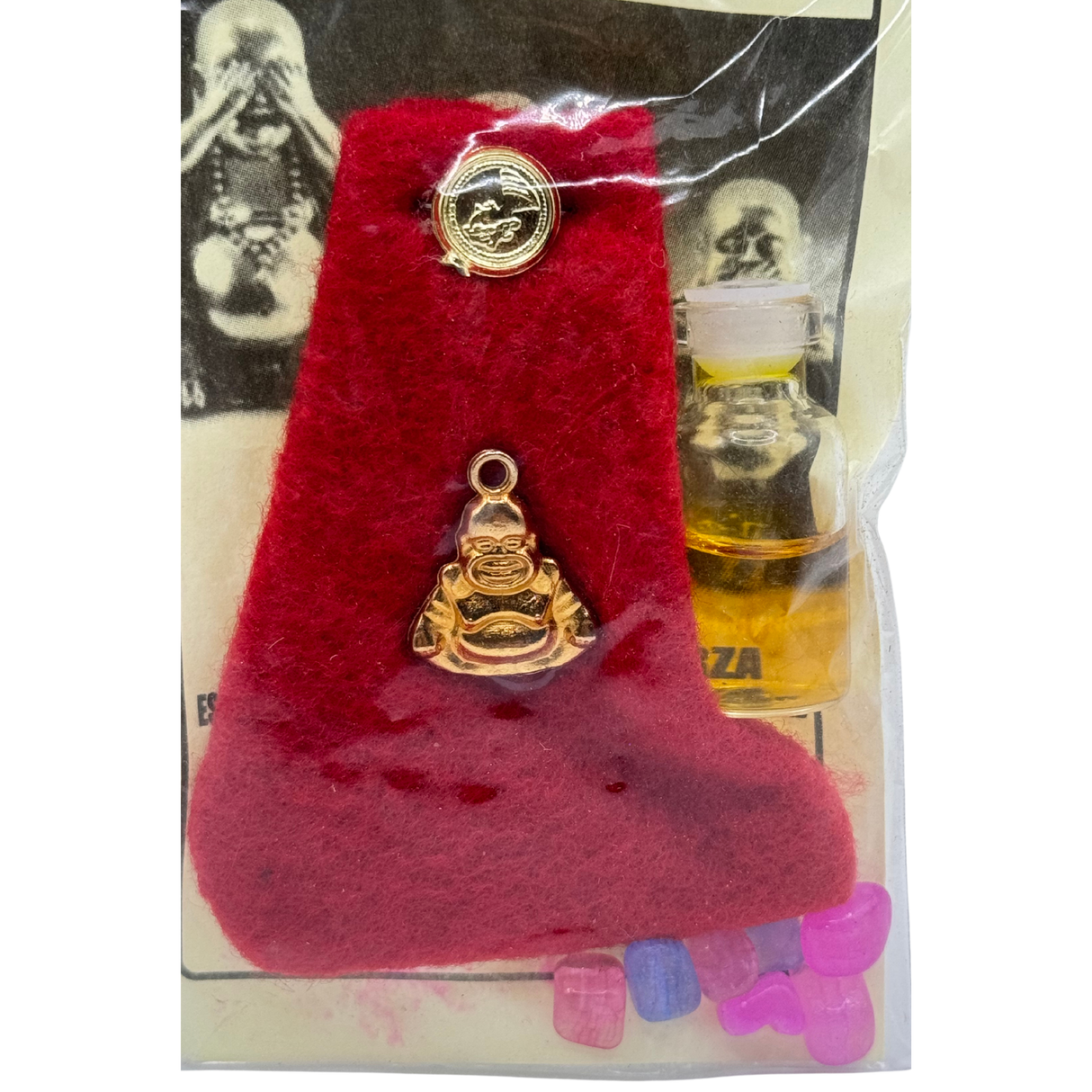 Lucky Buddha Amulet Sachet Gambler's Hand- Red