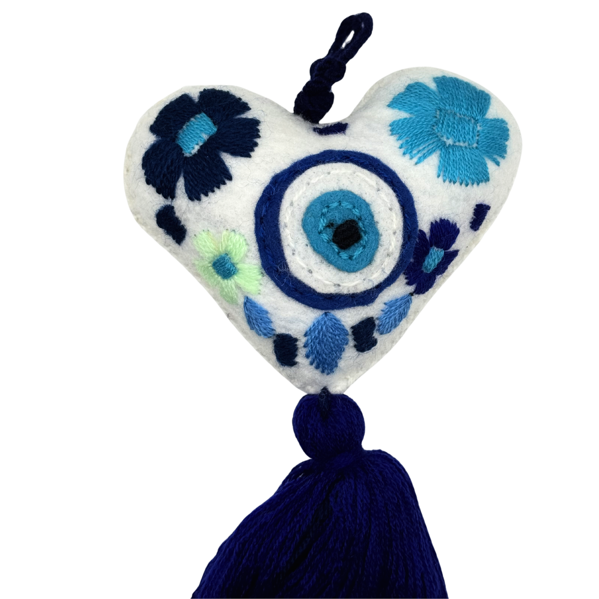 Mexican Evil Eye Tassel Charm 4"