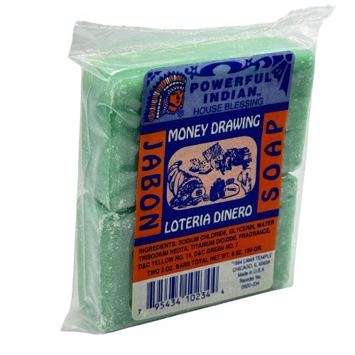 Indio Money Drawing Bar Soap 6oz  (Jabón Loteria Dinero) attract money quickly and help resolve urgent financial issues